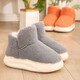 美瑞家2023新款加厚底女棉拖鞋全包跟秋冬季家居用室內毛拖保暖防滑棉鞋 灰色 40-41 (適合38-39碼腳)