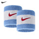 耐克（NIKE）籃球網(wǎng)球羽毛球吸汗護(hù)腕運(yùn)動(dòng)跑步吸汗護(hù)腕帶兩只裝男女護(hù)手腕 藍(lán)白N0001565153OS 兩只裝