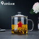 全度（Quandu）玻璃茶杯泡茶杯玻璃杯復古懷舊玻璃大茶缸辦公家用加厚玻璃水杯