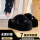 韻優(yōu)利（yunyouli）增高7cm厚底毛毛拖鞋女秋冬外穿新款歐貨拼色羊毛絨棉拖 純黑色7CM專(zhuān)柜版【交叉帶光板】 36-37 【正碼正拍】