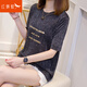 紅蜻蜓 短袖t恤女2025年春夏季新款韓版T恤時尚女裝顯瘦打底上衣衫ins潮 黑色 均碼 （適合80-130斤）