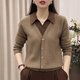 妙中意假兩件針織衫女春秋季2025新款洋氣寬松外穿打底毛衣拼接翻領(lǐng)上衣 咖色+【優(yōu)質(zhì)品質(zhì)】 3XL 店主建議140-150斤