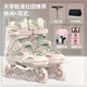 斯威（SWAY）輪滑鞋成人男女溜冰鞋休閑平花專(zhuān)業(yè)滑輪鞋大學(xué)生初學(xué)者滑冰旱冰鞋 粉【一體支架+安全頭盔護具+包】 38 日常鞋碼(38-39)