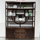 全實(shí)木博古架多寶閣展示柜現代簡(jiǎn)約新中式書(shū)架隔斷玄關(guān)置物柜 1.5米烏金色1.5*1.96*0.33