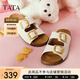他她（TATA）復(fù)古勃肯拖鞋女鞋厚底沙灘外穿涼鞋2025夏季新款 米白 37