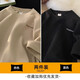 杉努（SHANNU）短袖t恤男士夏季寬松五分上衣服華夫格冰絲休閑半袖體恤衫男裝 卡其+黑色 M【此款偏大，建議90-120斤】