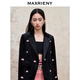 MAXRIENY櫻桃繡花絲絨外套廓形西裝女 黑色 L 03