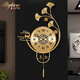 BYLURE品牌新中式輕奢創(chuàng  )意掛鐘客廳家用時(shí)尚銀杏葉藝術(shù)裝飾掛墻壁時(shí)鐘表 福鹿呈祥-輕奢貝殼金盤(pán)