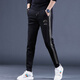 奧圣特（AOSHENGTE）高端休閑褲男款秋冬季薄款輕奢潮流修身痞帥束腳運動(dòng)褲男士衛褲子 黑色 33