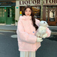 格邏恩（GELUOEN）冬季加厚棉衣女2024新款羽絨棉服韓版寬松學生面包服外套連帽棉襖 粉紅色 均碼（可備注碼數(shù)）