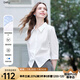 百圖betu女裝2025夏季新款襯衫舒適棉質(zhì)梭織前后收褶設(shè)計(jì)上衣2507T27 白色 M