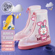 逗趣家兒童雨鞋套防水防滑加厚耐磨底男女童雨靴套學(xué)生雨天平底腳套水鞋 草莓免 透明加厚便攜式鞋套 L碼-常規中筒