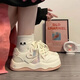 直喜女童運動鞋2025春秋冬新款百搭小白鞋女生星星鞋厚底休閑輕便板鞋  Y-38粉色 34 碼內長21CM