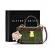 CLEVER & KETCH盒子包包女包斜挎包生日禮物送女友高級感復古女士單肩包手提包 綠色【掛件】