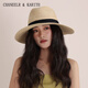 CHANEELR & KARITH防曬帽子女2025新款防紫外線草帽夏大檐帽生日小眾禮物送女友老婆 米色
