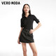 VEROMODA牛仔短褲秋新款街頭風(fēng)高腰短款水鉆裙褲3343006 黑牛仔色 165/68A/M