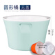 靠藝泡腳桶洗腳盆保溫家用不插電足浴盆沐足三層加厚冬天過(guò)小腿 圓盆（淺青色）無(wú)蓋【26cm高】