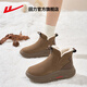 回力官方雪地靴女鞋冬季新款女士棉鞋加絨加厚馬丁靴女厚底保暖靴子女 卡其色(加絨內里) 38