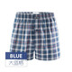 仕樂(lè )純棉阿羅褲男平角褲寬松大碼內褲男式全棉褲衩梭織胖子加大碼褲頭 大藍格 1條 2XL