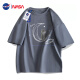 NASA GISS官方潮牌联名纯棉短袖男夏t恤潮流大码宽松半袖 铁灰 XL 