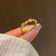 QMXD新中式金玫瑰花戒指女士秋冬復古精致創(chuàng  )意仿沙金食指戒久不掉色 開(kāi)口可調節