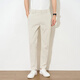 TNRZZ燈芯絨休閑褲男秋冬款松緊腰抗皺免燙男長(cháng)褲細條紋修身小腳條絨褲 米白色 32