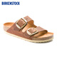 BIRKENSTOCK勃肯德國進(jìn)口大扣女款牛皮革涂油時尚Arizona雙扣拖鞋 棕色-窄版1011073 38