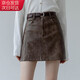 宙馨超火小皮裙女秋季2025新款棕色A字裙子PU包臀秋冬半身裙a字短裙 咖色 XL