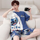 思琪鳥(niǎo)睡衣男夏季短袖純棉薄款2024年新款卡通青少年男士家居服套裝夏天 SYM#2321史迪仔 標準碼XXL(建議150-180斤)