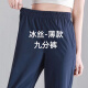 歐絲卡（OSILKA）夏季新款冰絲九分褲女薄款哈倫褲女休閑褲寬松小個子顯瘦垂感褲子 寶藍薄款-九分褲 2XL 建議130-145斤