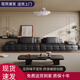 羽秦勞倫斯直排真皮沙發(fā)簡約大平層頭層牛皮家具組合沙發(fā) 高彈海綿+接觸面真皮 0.8M腳踏
