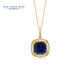 GEM STONE KING仿藍寶石10K彩金吊墜項鏈公主方彩色寶石送女友生日禮物520禮物