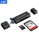 JJC 高速讀卡器 適用于蘋果手機iPhone16/15/14/13Pro華為SD/TF卡USB相機iPad內(nèi)存卡轉(zhuǎn)換外接存儲讀取 經(jīng)典黑 Lightning+USB+Type-C口