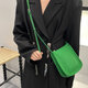 絲芙倫純牛皮斜挎小包手機包女百搭2025春夏新款牛皮豎款單肩拉鏈零錢(qián)包 綠色-頭層牛皮(大容量放手機)