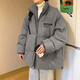 錯搭美式棉服外套男士秋冬季2025最新款男生棉衣服男裝冬裝加厚面包服 灰色 XL