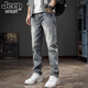 JEEP SPIRIT牛仔褲男夏季新款寬松直筒褲男士破洞休閑褲男長褲潮牌褲 JSN-815藍(lán)色 31