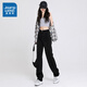 真維斯（Jeanswest）女裝 2025春季新款 時(shí)尚休閑舒適潮流長褲女士直筒牛仔褲KP 黑色8010 170/80A/XXL