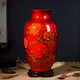領(lǐng)格 景德鎮陶瓷器紅牡丹花瓶 水晶釉花開(kāi)富貴花瓶客廳家居裝飾品擺件禮物 現代時(shí)尚擺設工藝品婚慶 紅冬瓜 高約35寬20cm