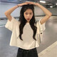 奢娣魅儷棉短袖t恤女學生韓版寬松百搭短款露臍半袖上衣女夏閨蜜裝 白色（純色）短款短袖 均碼