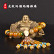 卡麗蒂汽車(chē)擺件銅彌勒佛像車(chē)內飾品高檔車(chē)載中控臺擺飾男女平安保 彌勒佛擺件+龍紋瑪瑙大佛珠