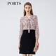 PORTS寶姿春夏新品女裝長袖中長連衣裙LM8D076MPS177 貝殼色印花 S (4)