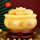 易水閣 米黃玉聚寶盆擺件元寶財才福擺件開(kāi)業(yè)禮品辦公室客廳擺件送朋友 大號直徑16.5（經(jīng)典進(jìn)寶款）N1