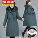 恒源祥媽媽冬裝派克羽絨服女可拆卸內膽中老年女裝冬季中長(cháng)款加厚外套女 綠色羽絨服(真毛領(lǐng)/內膽均可拆卸 3XL (推薦135-150斤)