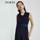 PORTS寶姿 商場同款新品氣質(zhì)百搭不對稱系帶連體褲LL8P041NWB011 丈青 M (6)