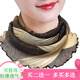 暢印 圍脖女套頭薄款網(wǎng)紗小絲巾掛耳款護頸夏季防曬圍巾假領(lǐng)子脖套 金絲圍脖