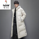啄木鳥(niǎo)（TUCANO）羽絨服男長(zhǎng)款過(guò)膝連帽潮流中戲冬季學(xué)生白鴨絨加厚休閑外套 米白【不帶毛領(lǐng)】 S 【90-115斤】
