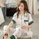 歐依棉睡衣女中年媽媽夏季冰絲短袖絲綢中老年仿真絲家居服大碼女夏套裝 X4632 L碼建議100-120斤