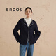 ERDOS 寬松廓形外套簡約優(yōu)雅時尚羊絨雙面毛呢女毛呢短外套 水墨藍(lán) 165/84A/M