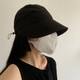 叕二叕鴨舌帽子女春夏季潮大頭圍大檐帽透氣薄款 黑色