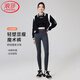 浪莎純棉打底褲女秋季外穿高腰彈力修身顯瘦條紋運動(dòng)黑色緊身小腳褲子